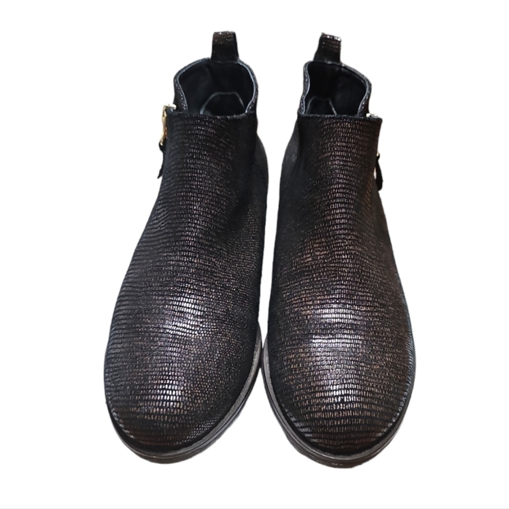 Eric Michael London Chocolate  Lizard Leather Booties Size EU 38 US 8 - Picture 2 of 5